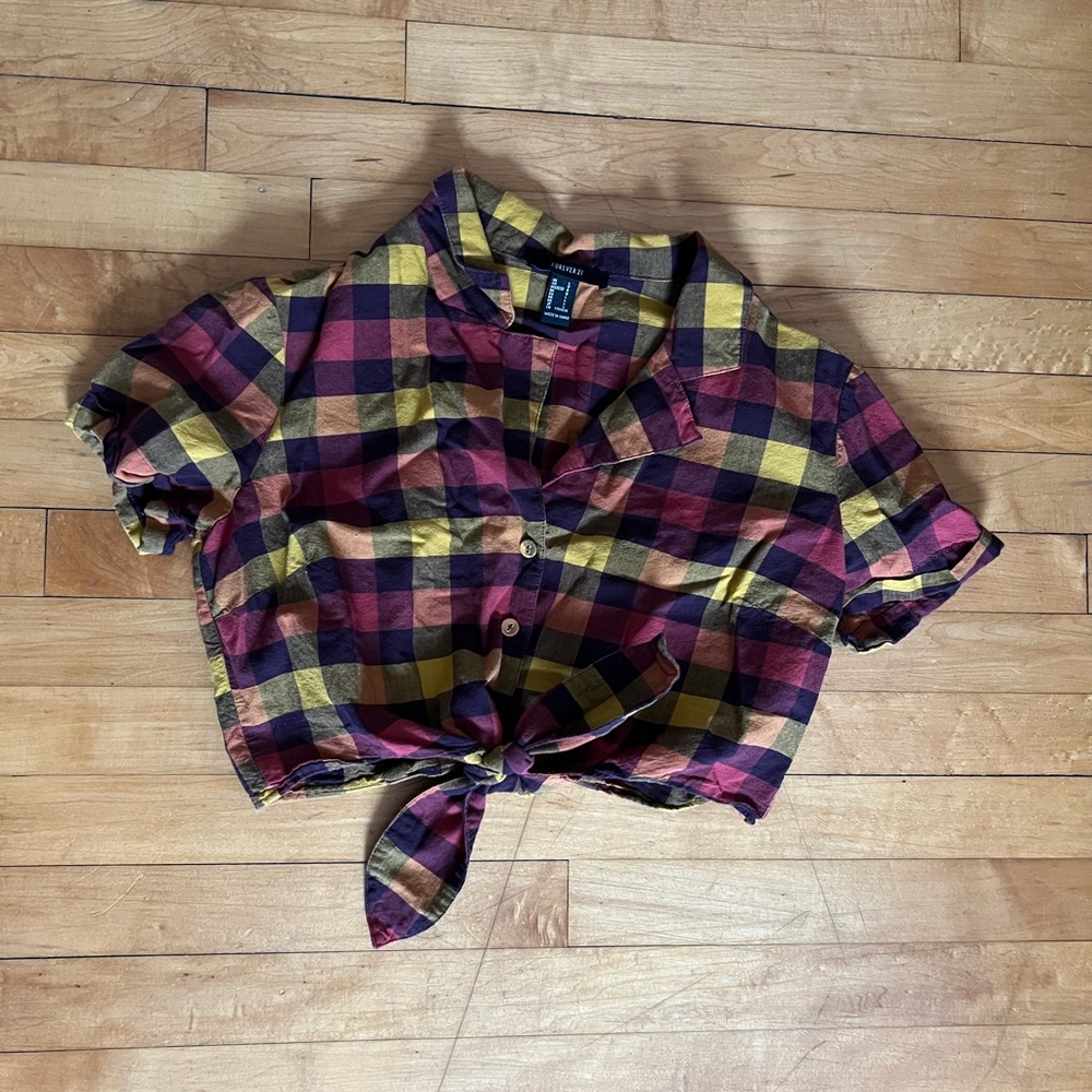 Forever 21 Plaid Crop Top